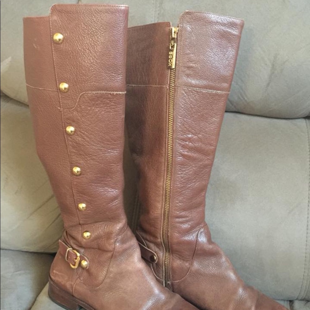 Michael Kors tall genuine leather riding boots